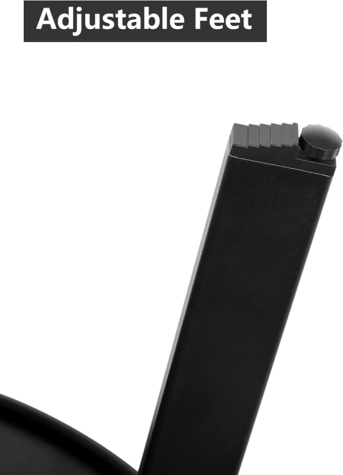 Meluvici Outdoor Side Table, Outdoor/Indoor Metal Steel Patio Coffee Table, Round Weather Resistant Anti-Rust (Black)