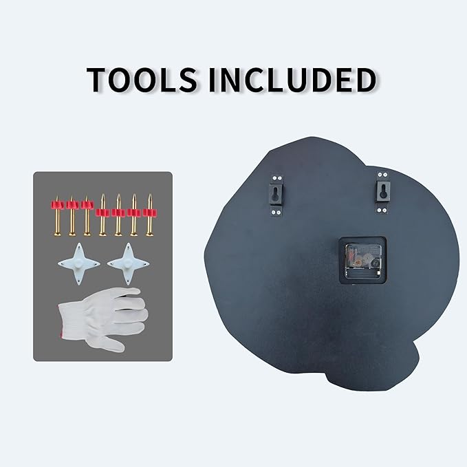 vrzpopi Silent Moon Wall Clock Non Ticking Battery Operated with Adjustable Night Light Operated by USB/Batteries for Living Room Bedroom Decor (Moon)