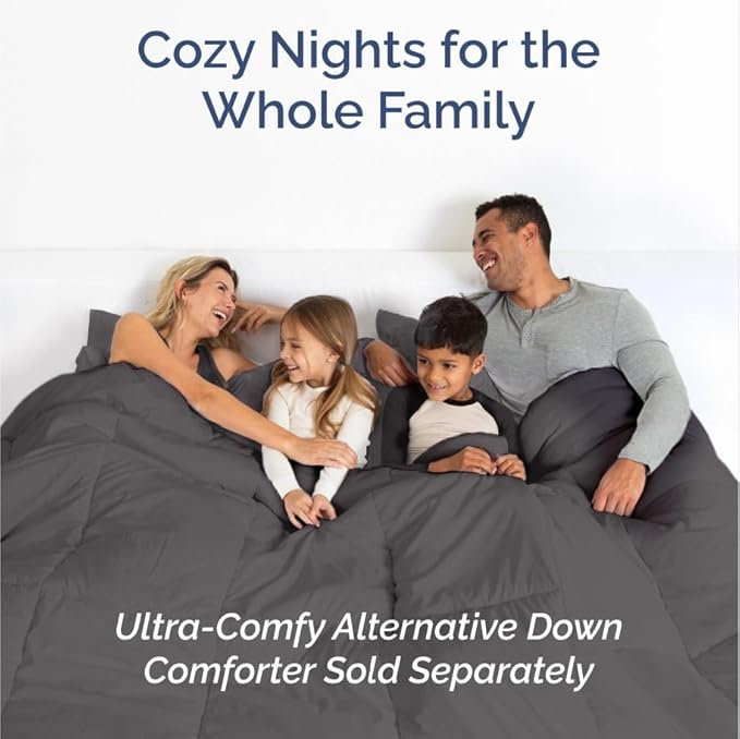 100% Rayon Derived From Bamboo - Bamboo Sheets Full Size - Cooling Sheets for Full - Soft, Breathable & Hotel Luxury Bedding - 1 Flat & 1 Fitted & 2 Pillowcases with 16 Inch Deep Pockets - Dark Grey