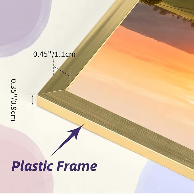 Wtrgas 5x7 Gold Picture Frames Set of 12 for Displaying 5 x 7 Photos, Multi 5x7 Frames Collage for Wall or Tabletop, Horizontal or Vertical Display