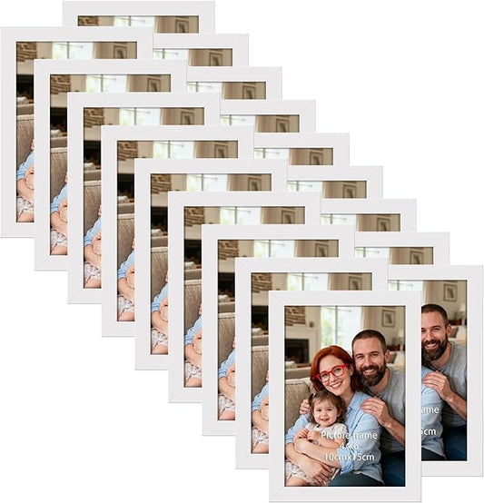 Giftgarden 4x6 Picture Frame Set of 18, Lightweight 4 by 6 Frames Bulk for Gallery, Office, Living Room Wall Photo Hanging and Tabletop Display, White
