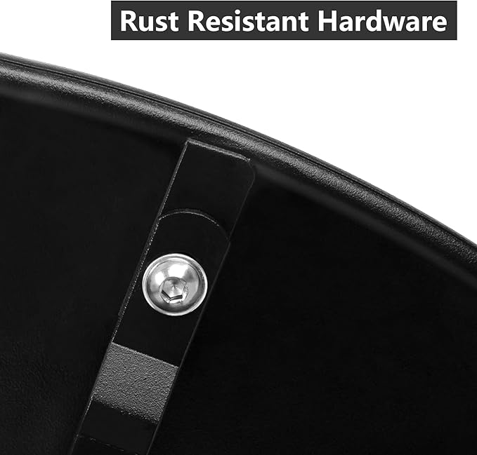 Meluvici Outdoor Side Table, Outdoor/Indoor Metal Steel Patio Coffee Table, Round Weather Resistant Anti-Rust (Black)