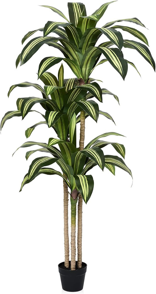 OAKRED Artificial Dracaena Tree 5FT Tall Fake Tree - Faux Indoor Plant with UV Resistant Potted Design - Realistic Large Artificial Plants for Home Living Room Office Decor Indoor