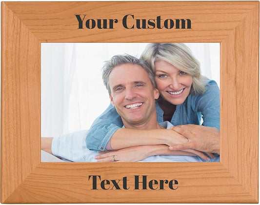 Carbon, Personalized 5x7 Landscape Photo Frame – UV Printed Alder Picture Frame, Custom Wood Picture Wooden Frame for Desk or Wall – Gift for Family, Friends, Coworkers