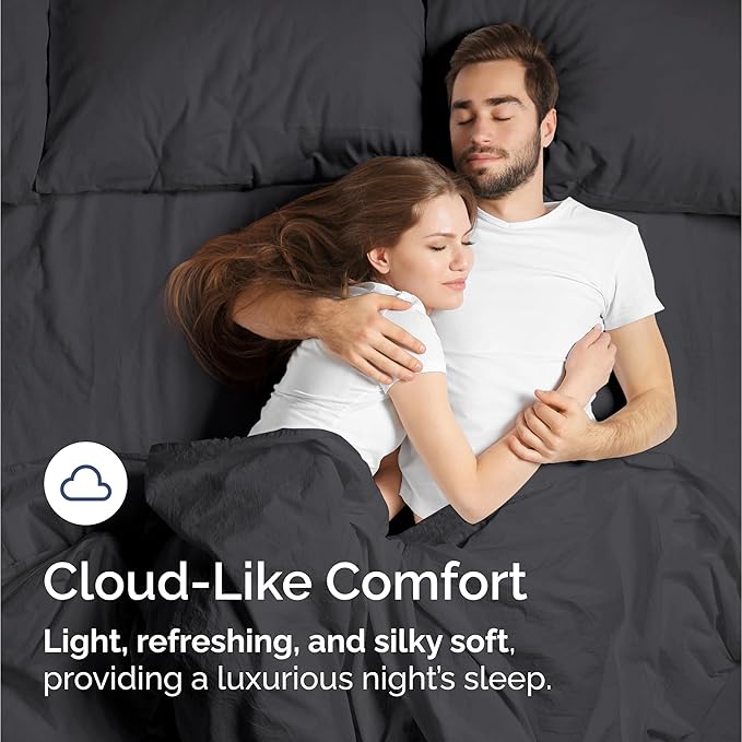 100% Rayon Derived From Bamboo - Bamboo Sheets Cal King Size - Cooling Sheets for Cal King - Soft, Breathable Hotel Luxury Bedding - 1 Flat & 1 Fitted & 2 Pillowcases w/ 16 Inch Deep Pockets - Black