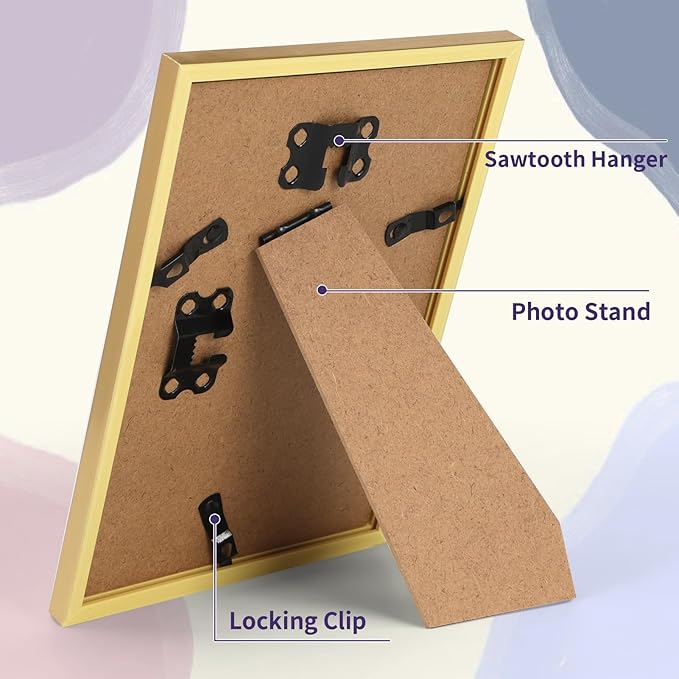 Wtrgas 5x7 Gold Picture Frames Set of 12 for Displaying 5 x 7 Photos, Multi 5x7 Frames Collage for Wall or Tabletop, Horizontal or Vertical Display