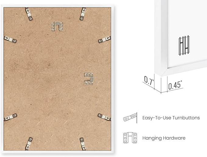 HAUS AND HUES White Oak Wood 9x12 Picture Frames - Bulk Set of 15, Natural Frames for Posters and Wall Art