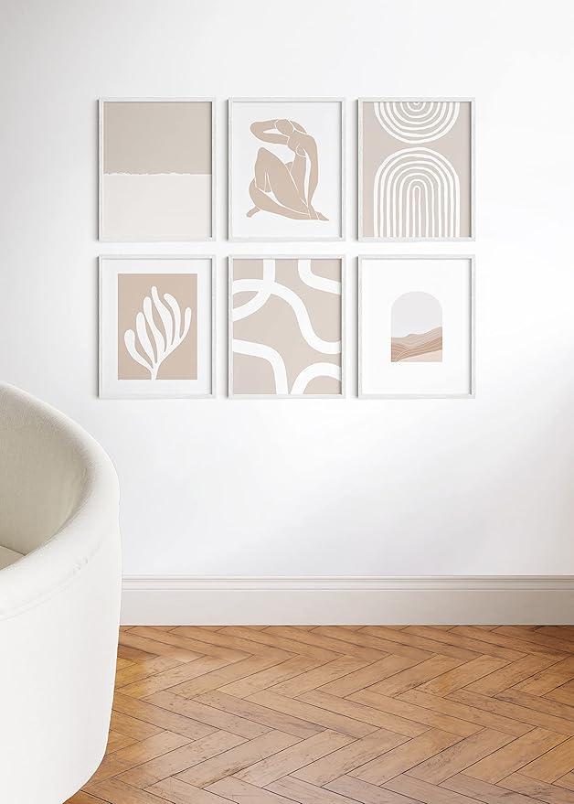 HAUS AND HUES White Oak Wood 16x20 Picture Frames - Set of 6, Gallery Frames for Posters and Wall Art