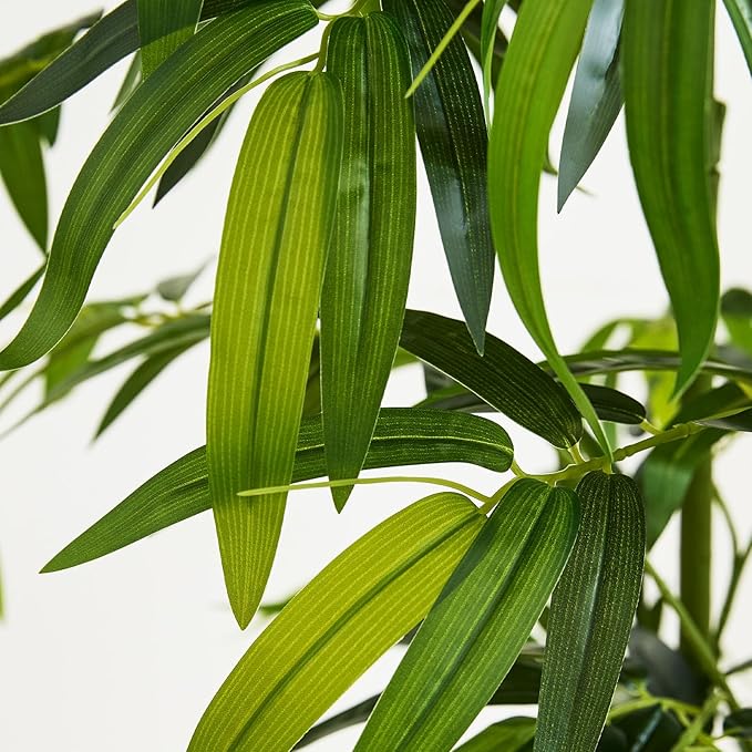 TXABL Artificial Tree Fake Plants, Artificial Bamboo Tree 5FT Tall in Black Potted, Artificial Tree Indoor Decor Bamboo Silk Tree with Natural Wood Trunk, for Home Office Living Room Modern