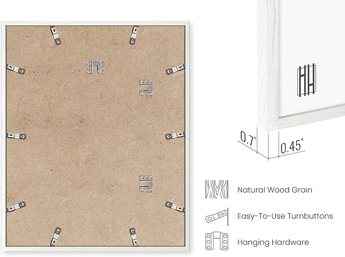 HAUS AND HUES White Oak Wood 16x20 Picture Frames - Set of 6, Gallery Frames for Posters and Wall Art