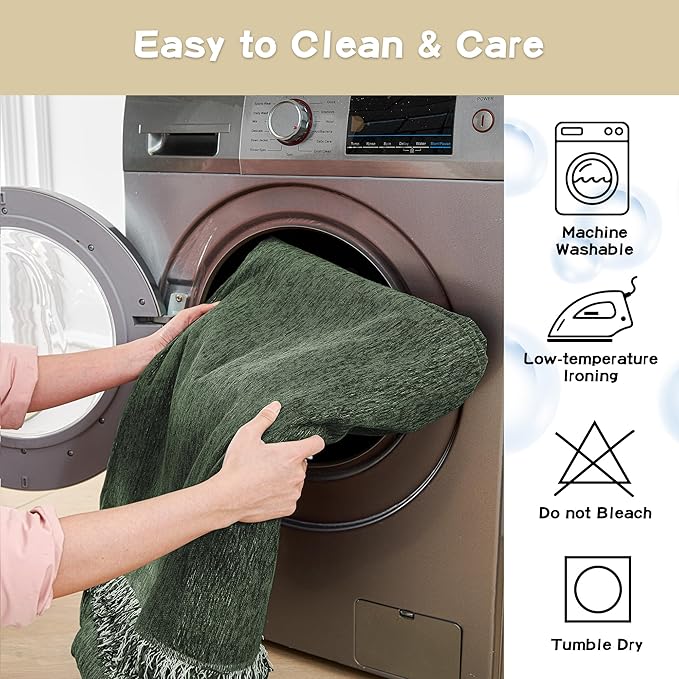 MYSKY HOME Couch Cover for Sofa Couch Covers for Pets, Non Slip Dogs Furniture Protector with Tassels for Living Room Non Slip Washable Furniture Protector Cover for Pet, Cat, 91"x118", Moss Green