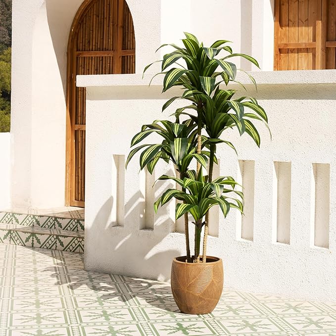 OAKRED Artificial Dracaena Tree 6FT Tall Fake Tree - Faux Indoor Plant with UV Resistant Potted Design - Realistic Large Artificial Plants for Home Living Room Office Decor Indoor