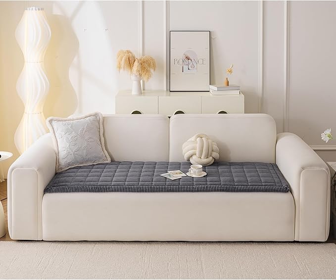 MYSKY HOME Couch Cover for Dogs Washable, Dog Sofa Couch Covers,Washable Non-Slip Couch Sofa Cover Protector Dog Mat for 3 Cushions and Sofas(Dark Grey,27.6" x 82.7")