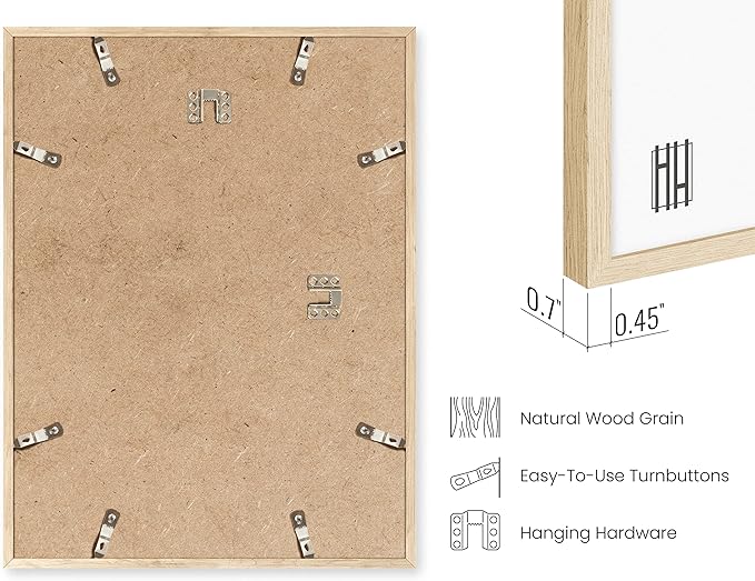 Haus and Hues 12x18 Natural Oak Wood Picture Frames Set of 25 - Premium Bulk Picture Frames 12x16 Bundle - Elegant Gallery Wall Frame Set for Posters, Art Display - Ideal for Wall Decor in Home &