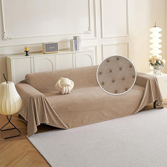 MYSKY HOME Couch Cover for Dogs Washable Pet Couch Cover Furniture Protector Cover Non Slip Soft Couch Sofa Cover, Love Seat Couch Covers, Sofa Covers Washable, 71" x 102", Khaki